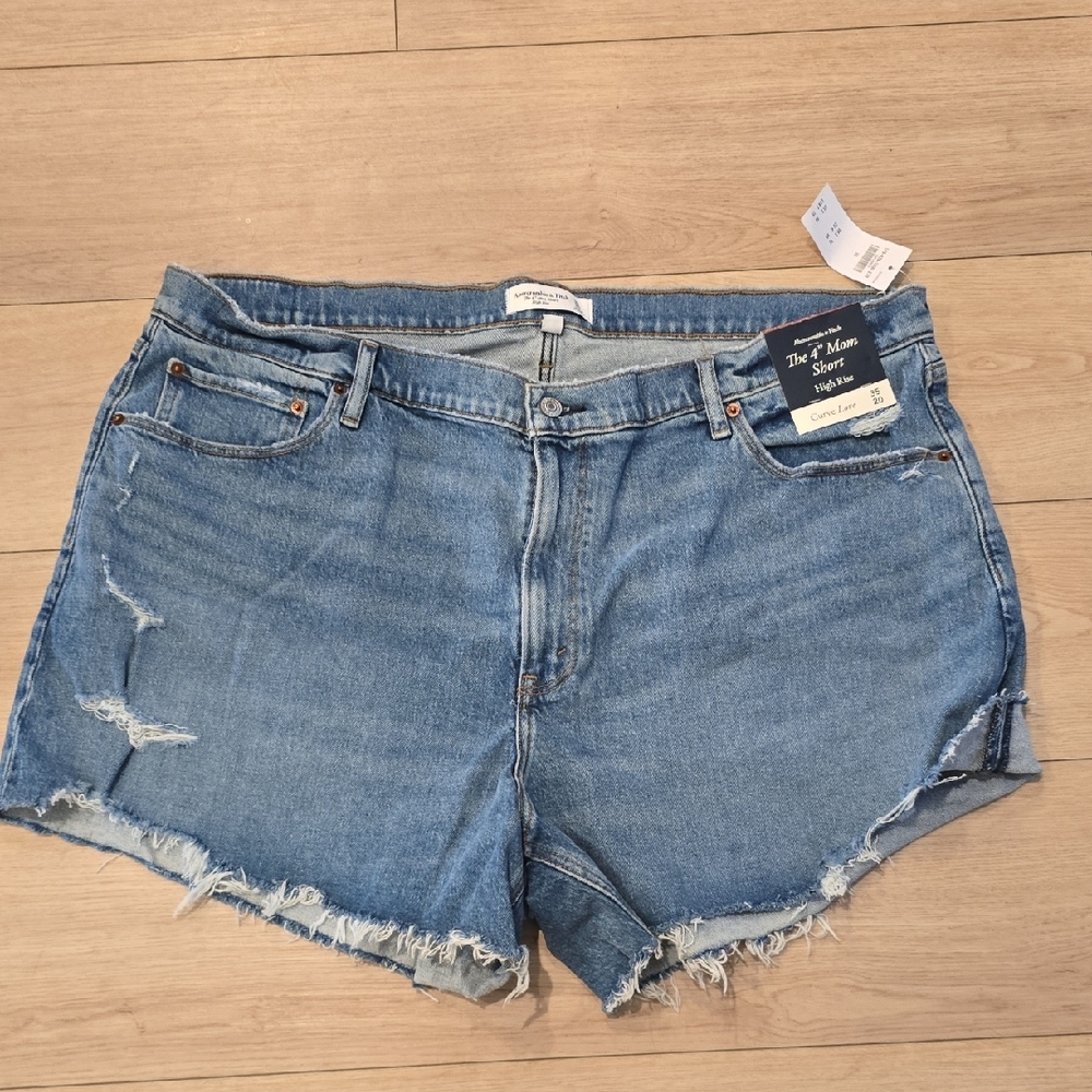 Abercrombie & Fitch Distressed Blue Jean Shorts
